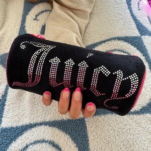Juicy Couture Black and Pink Rhinestone Pouch